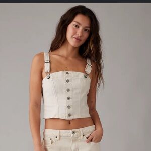 American Eagle Cropped Denim Tank - NWT